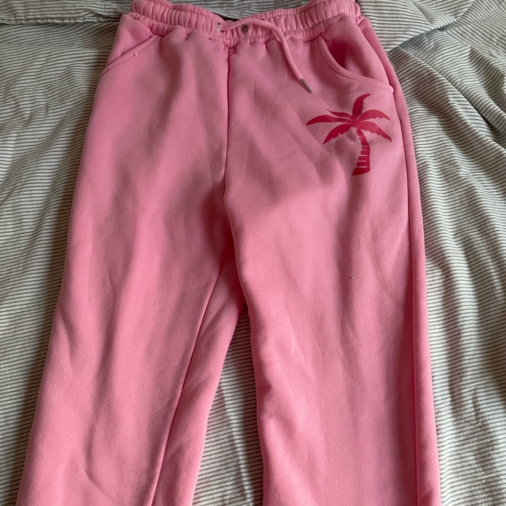 Pink Kids Bottoms with Palm Tree Design